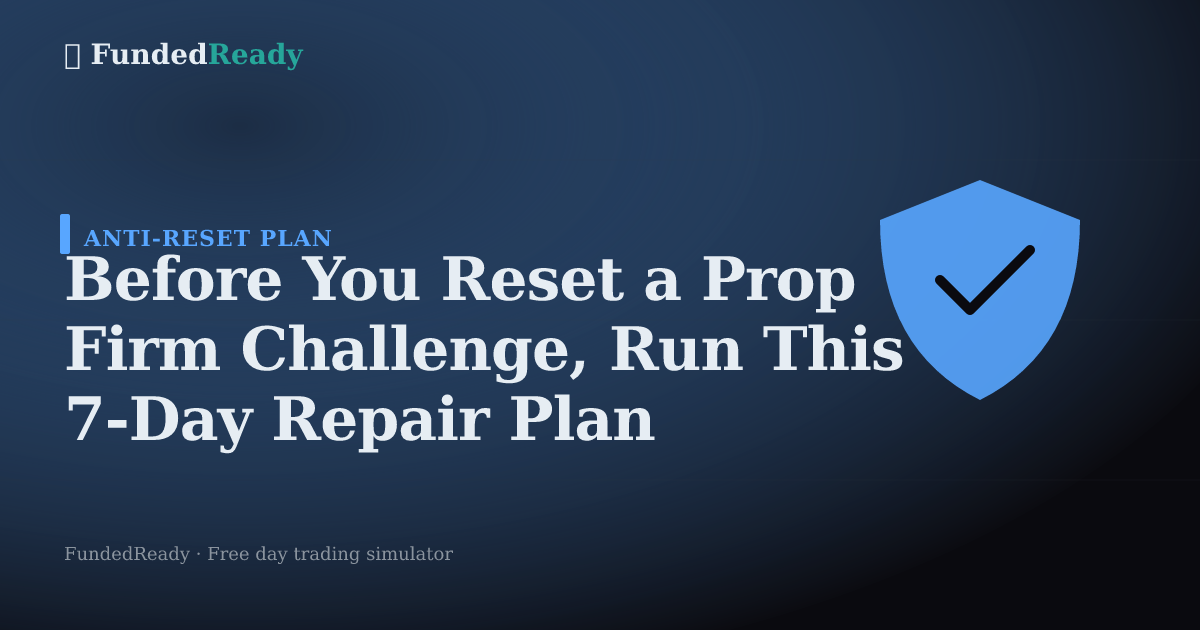 Before You Reset a Prop Firm Challenge, Run This 7-Day Repair Plan
